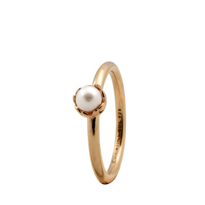 Christina forgyldt samle ring - Pearl Flower med perle køb det billigst hos Guldsmykket.dk her